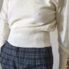 Pull vintage beige en laine mélangée – Taille 40
