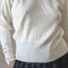Pull vintage beige en laine mélangée – Taille 40