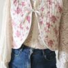 Gilet matelassé Toile de Jouy – Rose & Marie – Taille unique 38/42 – 69 €