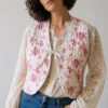 Gilet matelassé Toile de Jouy – Rose & Marie – Taille unique 38/42 – 69 €