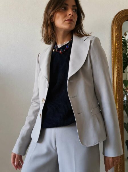 Tailleur pantalon WEILL gris perle – Taille 40