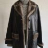 veste vintage en cuir marron chocolat – taille 40 – 59 €