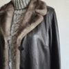 veste vintage en cuir marron chocolat – taille 40 – 59 €