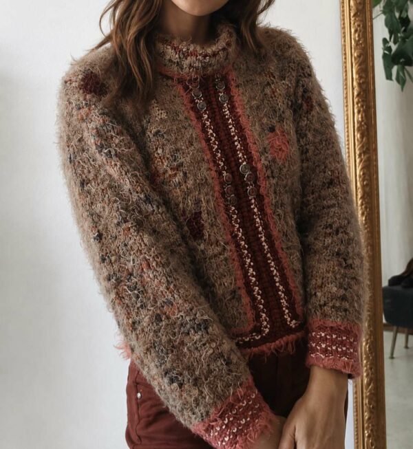 Pull vintage tricoté main