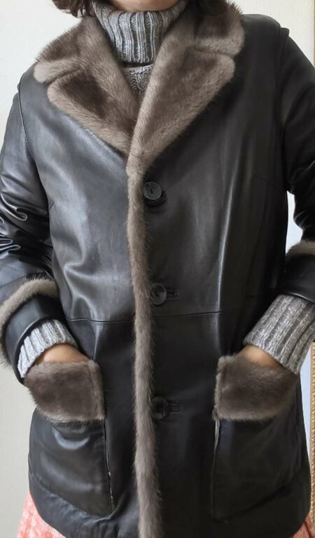 este vintage en cuir marron chocolat – taille 40 – 59 €