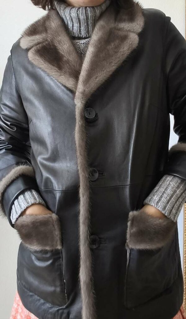 este vintage en cuir marron chocolat – taille 40 – 59 €