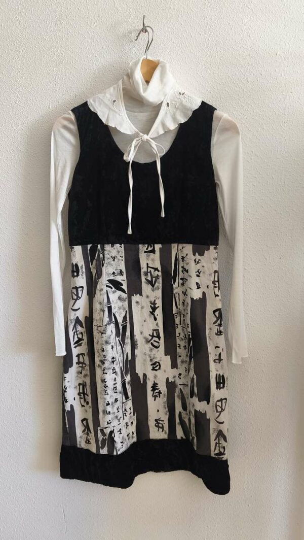Robe vintage Y2K noire et blanche – taille 38
