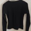 Pull vintage noir et blanc esprit Courrèges en laine mérinos – taille 36