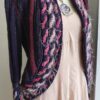 Gilet vintage en laine Anny Blatt – violet et rose – taille 36/40