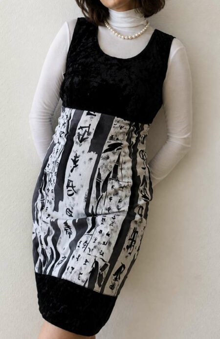 Robe vintage Y2K noire et blanche – taille 38