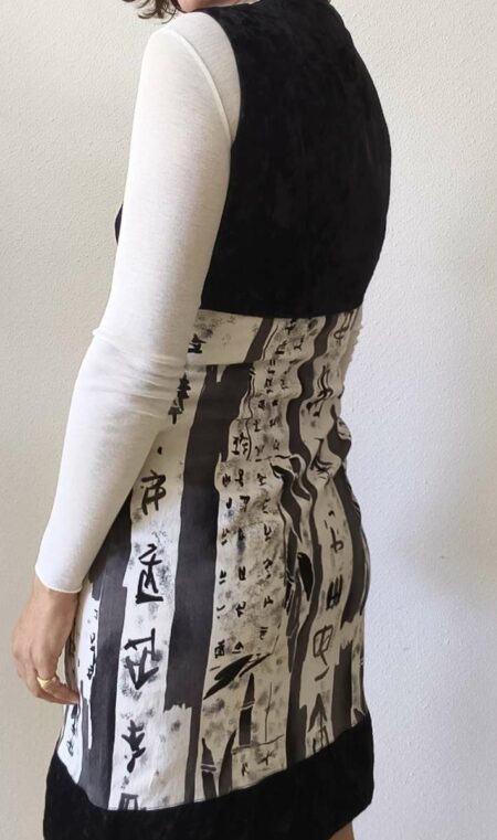 Robe vintage Y2K noire et blanche – taille 38