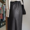 Jupe midi vintage en cuir noir – Taille 34/36