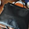 Sac cartable vintage en cuir noir – Bandoulière