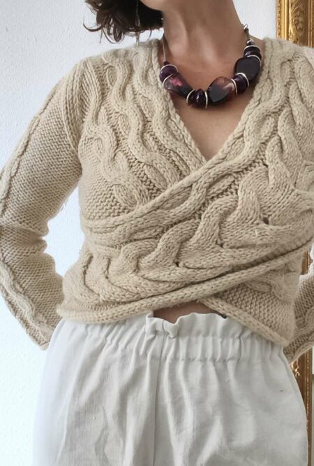 Pull court vintage Heine en laine mélangée – Taille 38