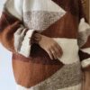 Pull oversize vintage en maille graphique – Taille 42/44