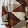 Pull oversize vintage en maille graphique – Taille 42/44
