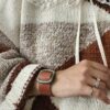 Pull oversize vintage en maille graphique – Taille 42/44
