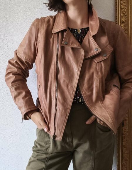 Perfecto en cuir fauve Giorgio & Mario – Taille 44