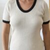 Top en maille écru et noir Vila – Taille L