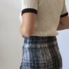 Top en maille écru et noir Vila – Taille L
