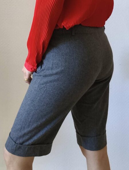 Bermuda vintage gris en laine – Taille 42