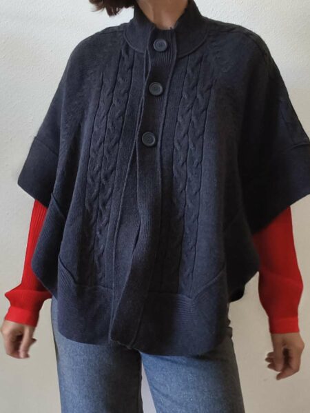 Cape en maille Zamba vintage années 2000 – Taille unique