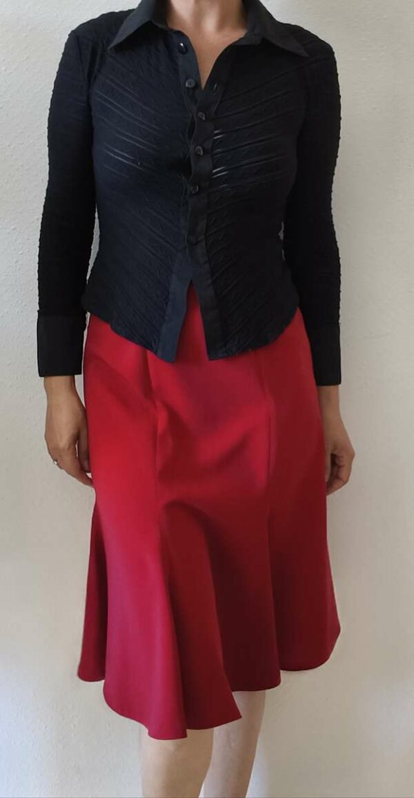 Jupe à godets rouge YDK vintage années 2000 – Taille 40