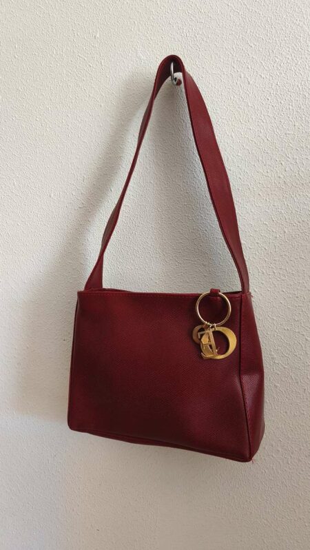 Sac à main rouge vintage années 2000 – 27 × 22 cm