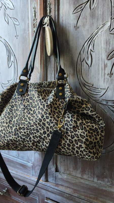 Sac en cuir léopard seconde main – Grand format