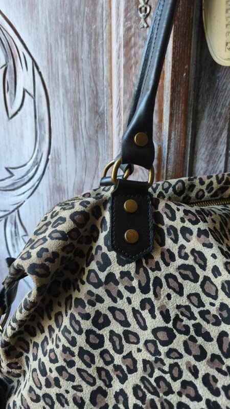 Sac en cuir léopard seconde main – Grand format
