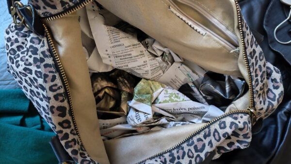 Sac en cuir léopard seconde main – Grand format