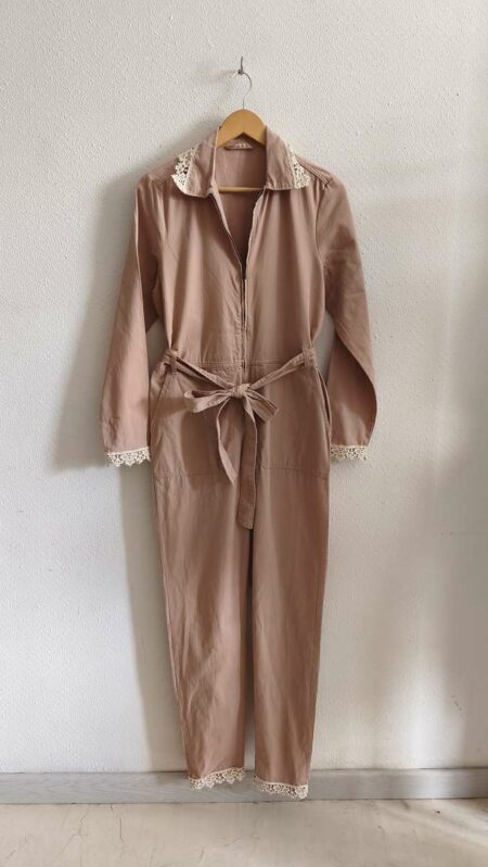 Combinaison Upcyclée « Les Héritières » – Rose Poudré – Taille 38