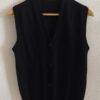 Gilet sans manches vintage 100 % laine noir – Taille 38