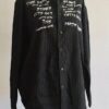 Chemise noire rayée vintage en coton – Taille 42 femme / XL homme