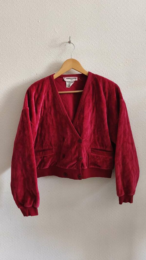 Veste vintage Sonia Rykiel en velours rouge – Taille 40/L
