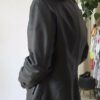 Veste blazer vintage en cuir noir – Taille 44