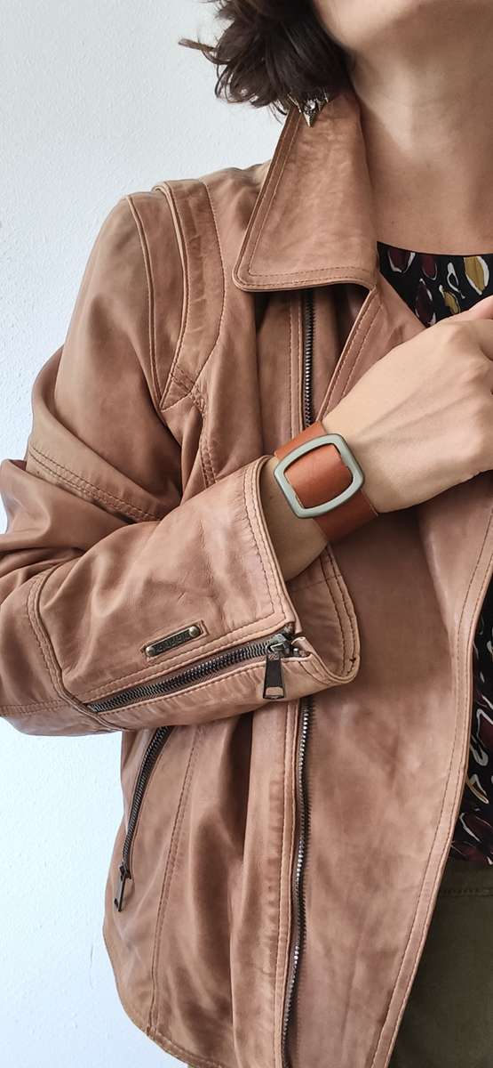 Perfecto en cuir fauve Giorgio & Mario – Taille 44