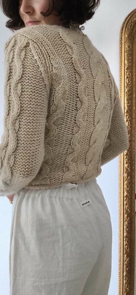 Pull court vintage Heine en laine mélangée – Taille 38