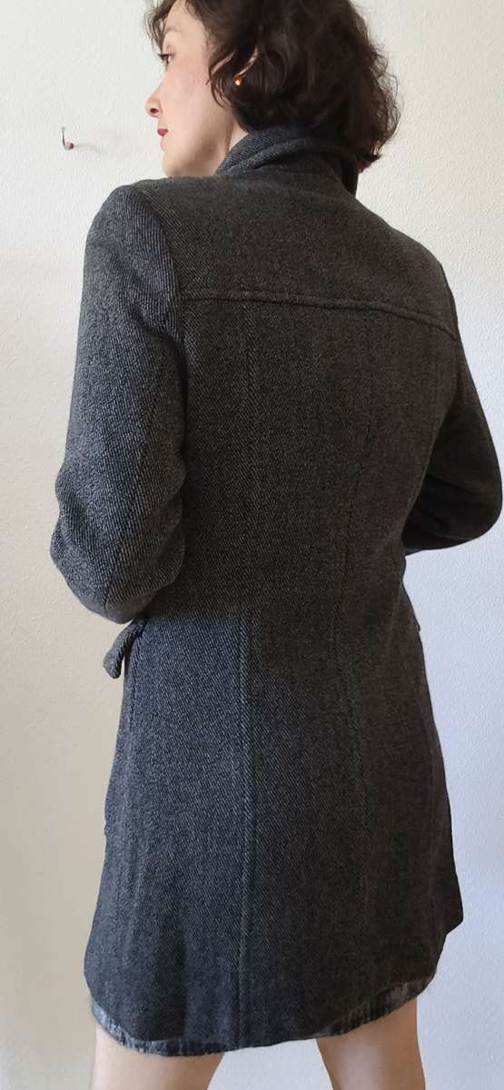 Manteau vintage gris laine & cachemire Made in Italy – Taille 40