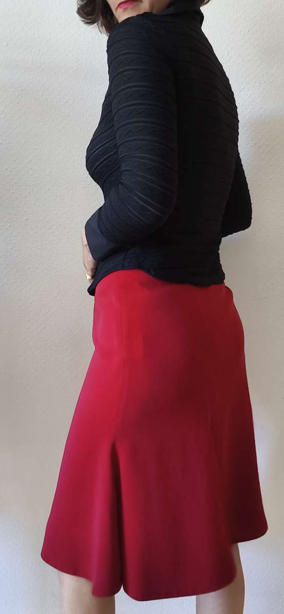 Jupe à godets rouge YDK vintage années 2000 – Taille 40