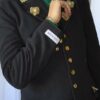 Blazer upcyclé noir – Détails couture & ornements dorés Taille 38/40