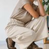 Pantalon coton évasé
