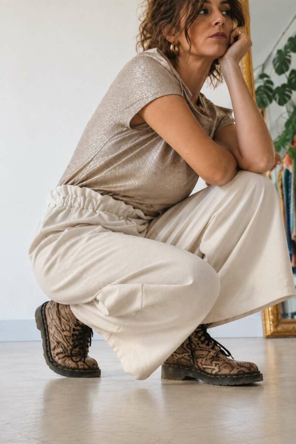 Pantalon coton évasé