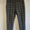 Pantalon femme à carreaux stretch noir et beige – Taille 42
