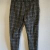 Pantalon femme à carreaux stretch noir et beige – Taille 42