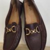 Mocassins femme Éram en cuir bordeaux à boucle dorée – Pointure 40