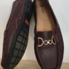 Mocassins femme Éram en cuir bordeaux à boucle dorée – Pointure 40