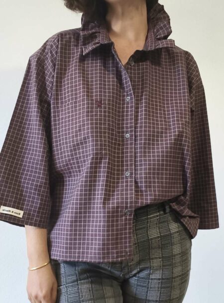 Chemise upcyclée collerette Rose & Marie Taille 42/44/46/48/50