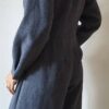 Combinaison jupe-culotte vintage bleu gris – Taille 40