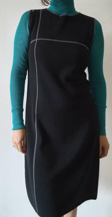 Robe vintage Saint James noire sans manches – Taille 42